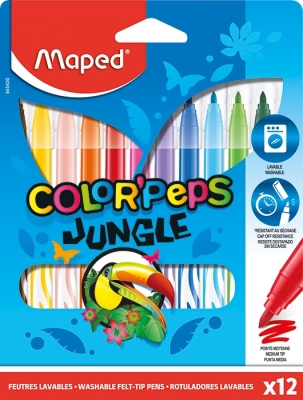 Carioci Color Peps Jungle 12 culori/set Maped