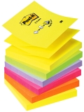 Notite adezive neon curcubeu Post-It Z-Notes 6 buc/set 76 mm x 76 mm, 600 file/cub 3M