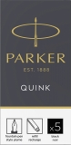 Cartus cerneala standard permanent, culoare negru, 5 buc/set, Quick Parker 