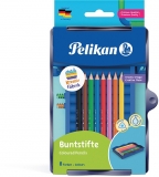 Creioane colorate solubile in apa, 8 culori/set, in tavita pentru set Kreativ, Pelikan 