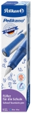 Stilou penita L, grip ergonomic, pentru stangaci, 1 patron mare albastru inclus, culoare albastru, in cutie de carton, Pelikan