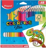 Creioane Colorate, Color Peps Star, 48 culori/set, FSC, Maped 