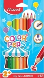 Creioane colorate Color Peps My First Jumbo FSC, 12 culori/set, Maped 