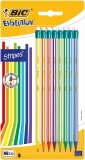Creioane HB din grafit, cu radiera, Evolution Stripes, blister 8 buc/set BIC