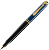Pix Souveran K800, accesorii placate cu aur, corp negru-albastru, Pelikan