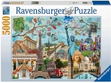 Puzzle Colaj Marile Orase, 5000 Piese Ravensburger