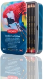 Creioane colorate Professional Chromaflow, cutie metalica, 36 buc/set, Derwent