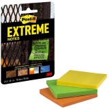 Notite adezive Post-it Extreme, 76 x 76 mm, 3 culori, 135 file/set 3M