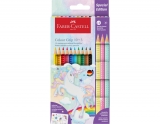 Set promo creioane colorate 10+3, culori grip, unicorni, Faber-Castell