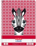 Caiet cu spira A4, 80 file, matematica, Cute Animals Zebra, Herlitz 