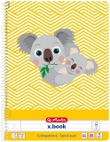 Caiet cu spira A4, 80 file, dictando, Cute Animals Koala, Herlitz 