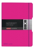 Caiet My.book Flex A4, 2x40 file, dictando+patratele, roz inchis, Herlitz
