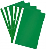 Dosar A4 din plastic cu sina si perforatii, culoare verde, 50 buc/set Noki