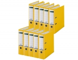 Biblioraft 180°, PP, partial reciclat, certificare FSC, A4, 80 mm, galben, 10 buc/set Leitz