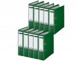 Biblioraft 180°, PP, partial reciclat, certificare FSC, A4, 80 mm, verde, 10 buc/set Leitz