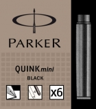 Rezerva stilou 6 bucati/set Parker Quink mini Ink black