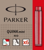 Rezerva stilou 6 bucati/set Parker Quink mini Ink rosu