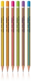 Creion grafit, HB, lemn, triunghiular, Neon/Gold, diverse culori S-Cool