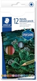 Creioane colorate Design Journey, culori metalizate, 12 buc/set Staedtler 