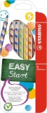 Creioane colorate EasyColors, pentru stangaci, 6 culori/set Stabilo