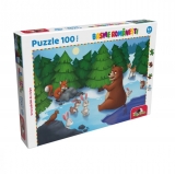 Puzzle, 100 piese, Ursul pacalit de vulpe, Colectia Basme Romanesti, Noriel