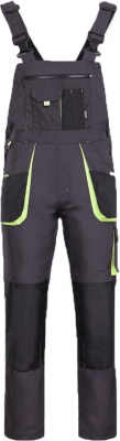 Pantaloni pieptar Kastor Stenso, gri/negru/verde