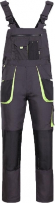 Pantaloni pieptar Kastor Stenso, gri/negru/verde