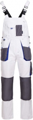 Pantaloni pieptar de lucru Kastor Stenso, alb
