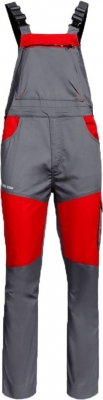 Pantaloni pieptar EOS Stretch Stenso, rosu/gri inchis