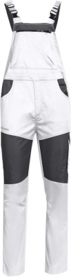 Pantaloni pieptar EOS Stretch Stenso, alb/gri inchis
