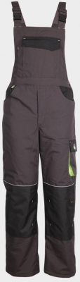 Pantaloni pieptar Stenso iarna Kastor, gri/negru