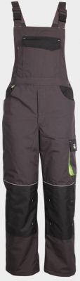 Pantaloni pieptar Stenso iarna Kastor, gri/negru