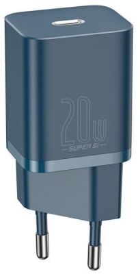 Incarcator retea Baseus Super Si, Quick Charge 20W, 1 x USB Type-C 5V/3A, albastru