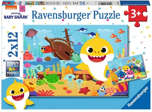 Puzzle Baby Shark, 2X12 Piese Ravensburger