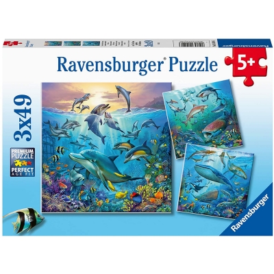 Puzzle Lumea Subacvatica, 3X49 Piese Ravensburger