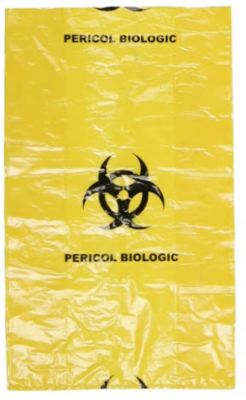 Saci LDPE Galbeni PERICOL BIOLOGIC 600 x 800 60L