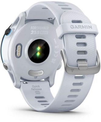 Ceas Garmin Forerunner 255, display 33mm, rezolutie displat 260x260 conectivitate Bluetooth™, ANT+, NFC, USB, functii accelerometru, giroscop, barometru, busola, termometru pentru temperatura exterioară, durata de viata baterie mod ceas inteligent: până la 14 zile, modul GNSS numai cu GPS: până la