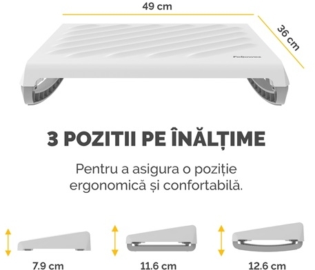 Suport pentru picioare culoare alba, Breyta Blanco Fellowes