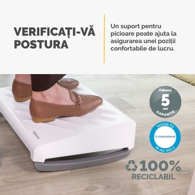 Suport pentru picioare culoare alba, Breyta Blanco Fellowes