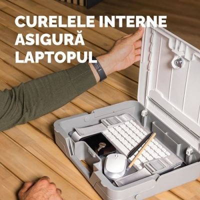 Husa si suport pentru laptop 2 in 1 culoare alba Breyta Blanco Fellowes