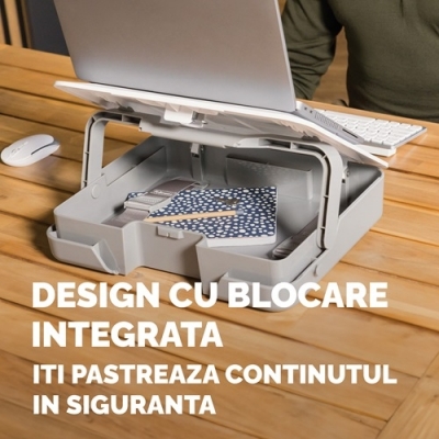 Husa si suport pentru laptop 2 in 1 culoare alba Breyta Blanco Fellowes