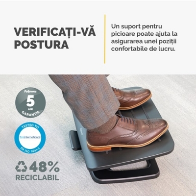 Suport picioare culoare negru Hana Nero Fellowes