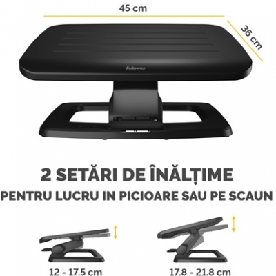 Suport picioare culoare negru Hana Nero Fellowes
