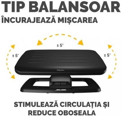 Suport picioare culoare negru Hana Nero Fellowes