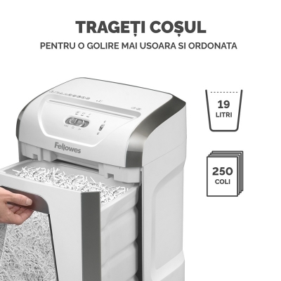 Distrugator documente manual, P4, cross cut, alb, 15 coli, Fellowes 15C