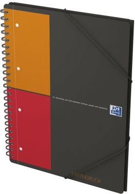 Agenda Oxford International Active Book, A4+, 80 file, 4 perforatii, coperta PP, 4 perforatii, 3 clape pe coperta spate, gri, patratele