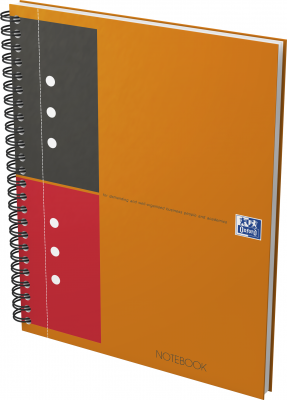Agenda Oxford International Notebook, A5+, 80 file, coperta rigida, portocaliu, dictando