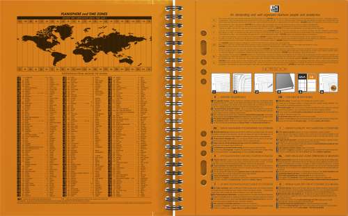 Agenda Oxford International Notebook, A5+, 80 file, coperta rigida, portocaliu, dictando