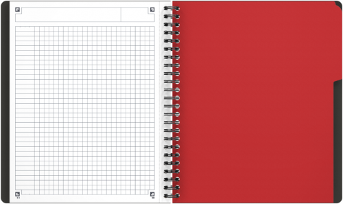 Agenda Oxford International Active Book, A5+, 80 file, coperta PP, file micro-perforate gri, patratele
