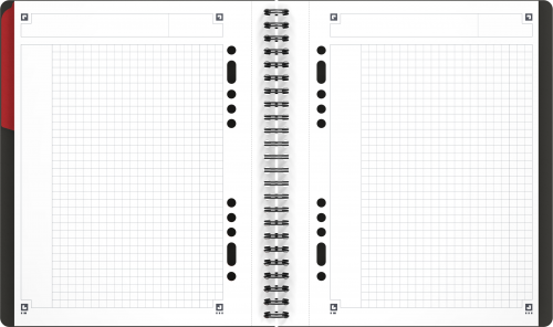 Agenda Oxford International Active Book, A5+, 80 file, coperta PP, 10 perforatii gri, patratele